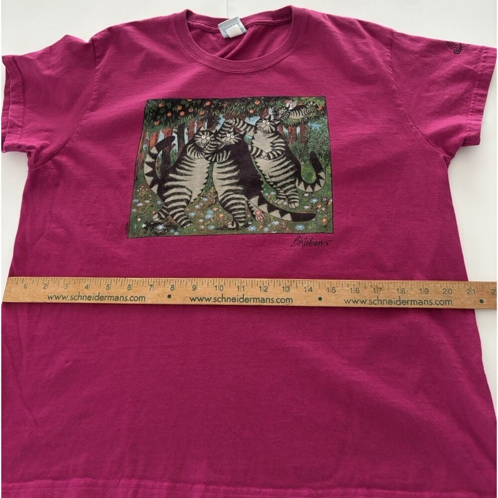 Crazy Shirts Shirt Size XL Magenta Pink Dancing Cats Fun Angel Forest - Picture 14 of 16